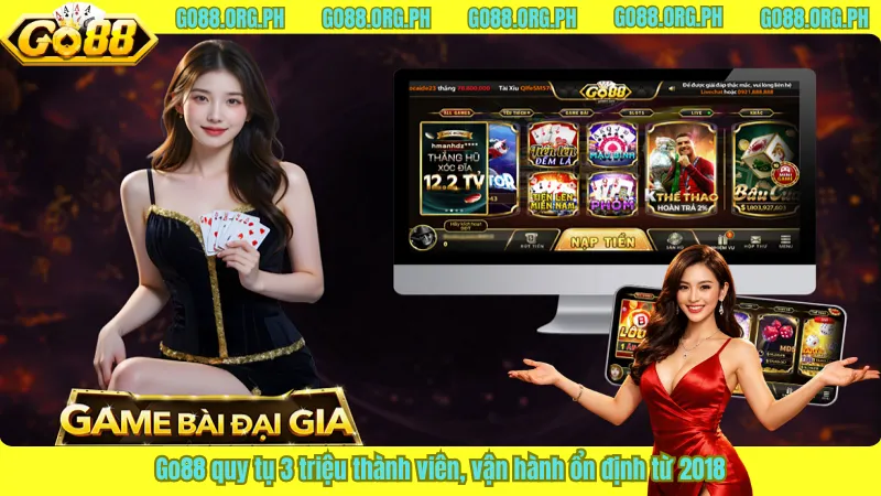 Go88 quy tụ 3 triệu thành viên, vận hành ổn định từ 2018
